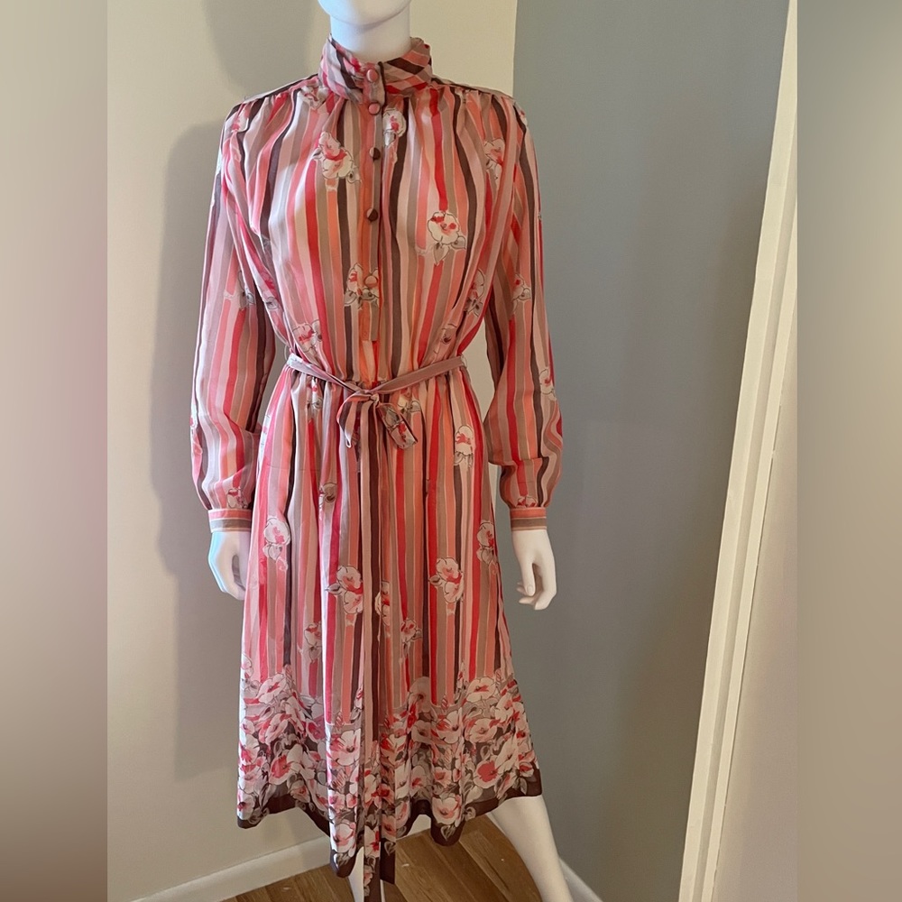Vintage sheer shirt dress